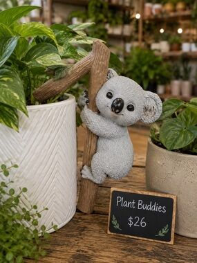 Precious Koala Plant Pot Hanger Ornament Climbing Tree Branch Resin Garden Decor
